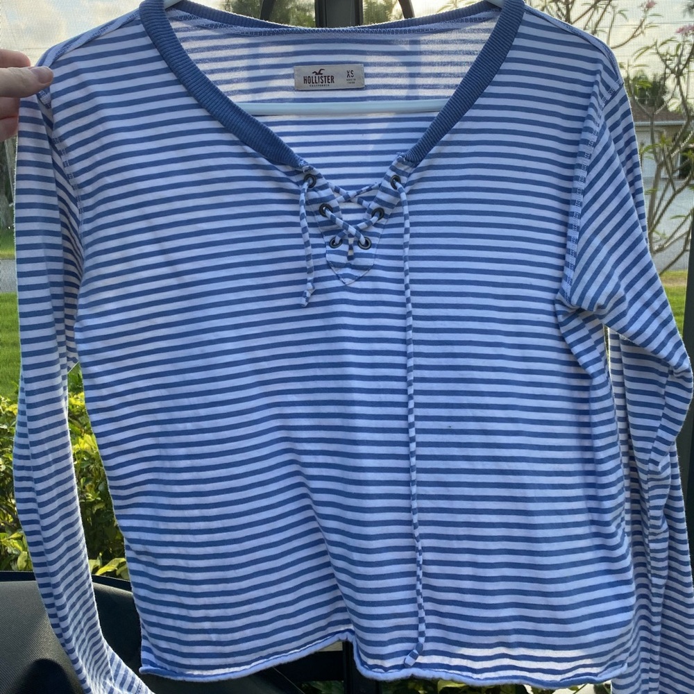 Striped Long Sleeved Crop Top